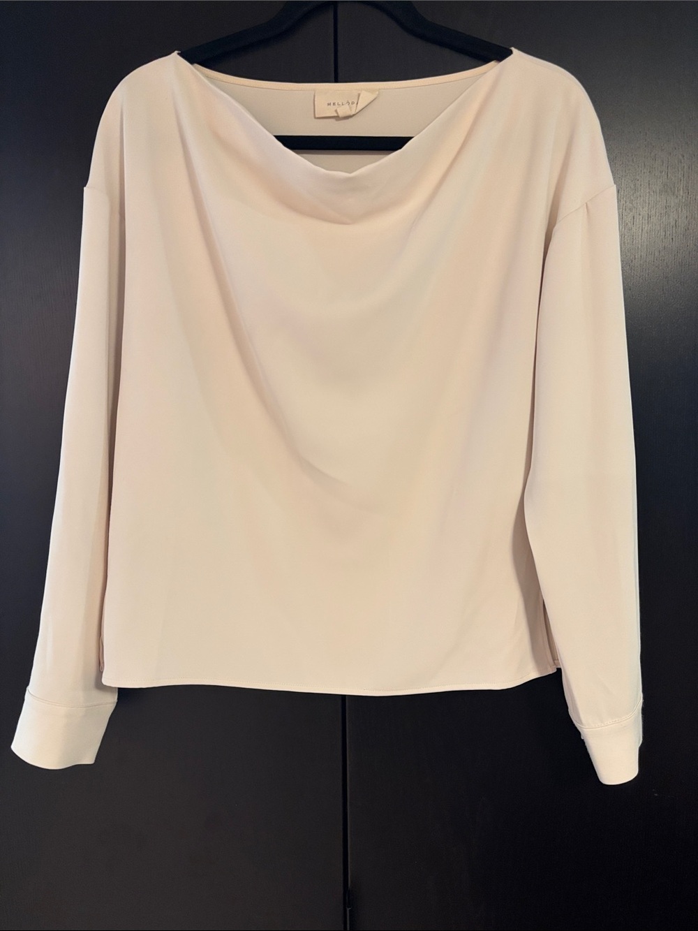 Melloday Cowl Neck Long Sleeve Top - Ivory Cream